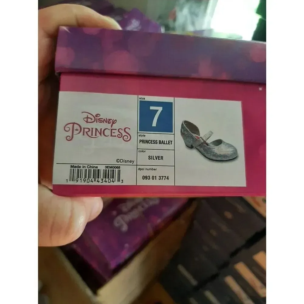 New Size 7 Disney Princess Silver Holigraphic Princess Ballet Dress Shoes NWT